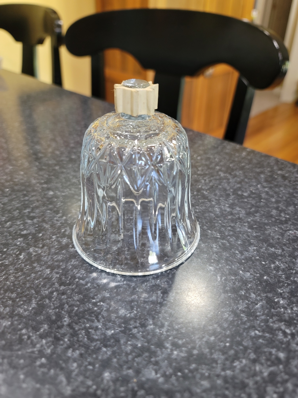 Vtg Cut Glass Cloche Clear Bell Votive Candle Holder Dome Tulip 3.75” USA
